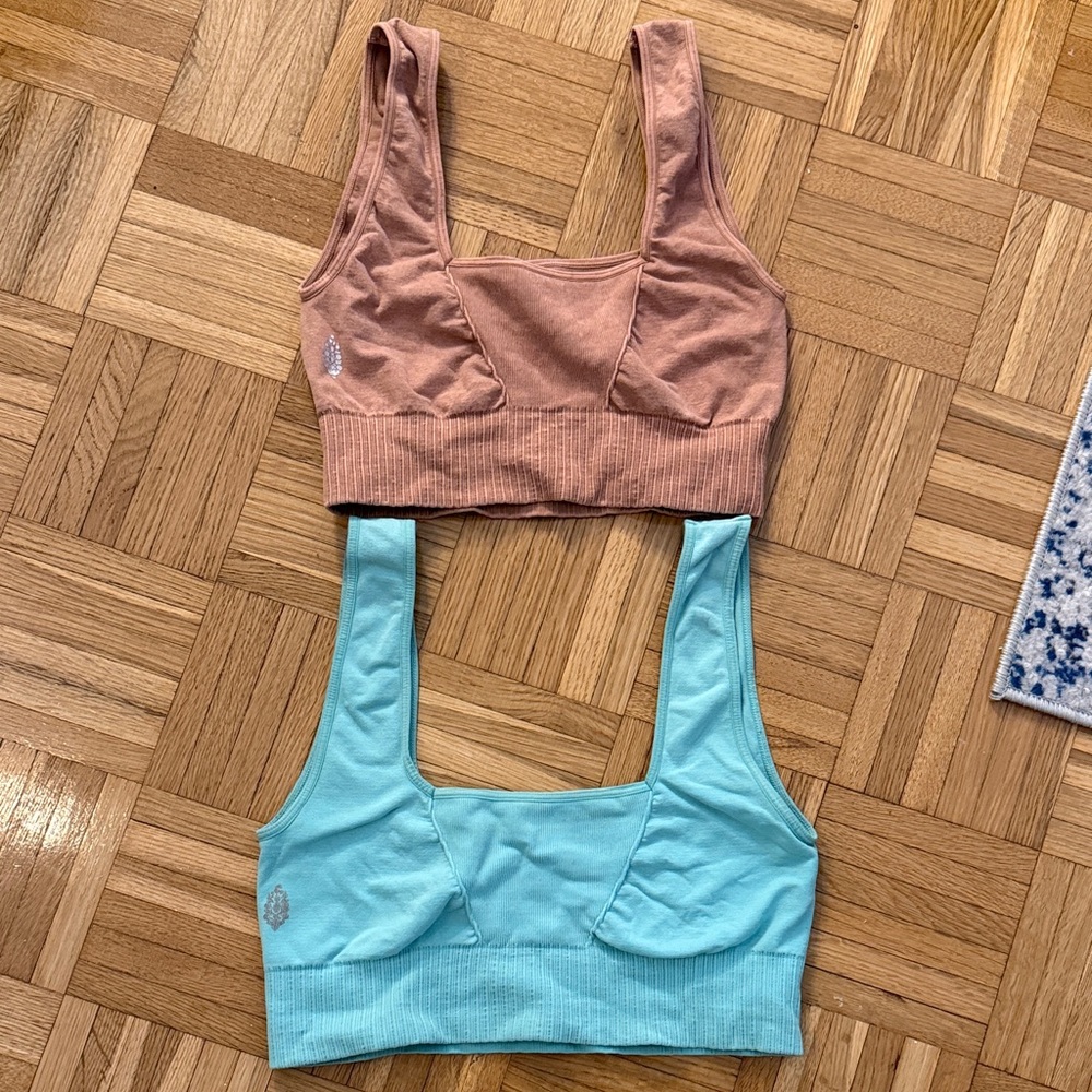 Lot of 2 Free People Good Karma Square Neck Bra